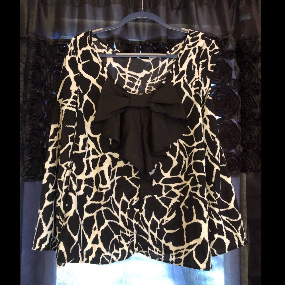 Black and White Leopard Blouse